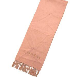 COACH Classic Vintage Pink Tan Reversible Wool & Cashmere Scarf VWT $175